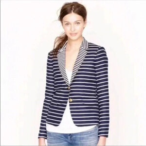 J.Crew Women’s Striped Schoolboy Blazer. Blue & white striped. Size 8.